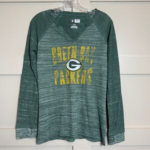 🛑SOLD - NFL Green Bay Packers V-Neck Long-Sleeve T-Shirt Women's Medium Green